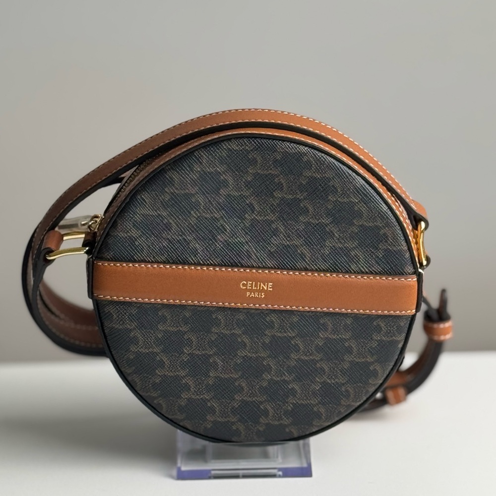 Celine Brown Round Crossbody Bag
